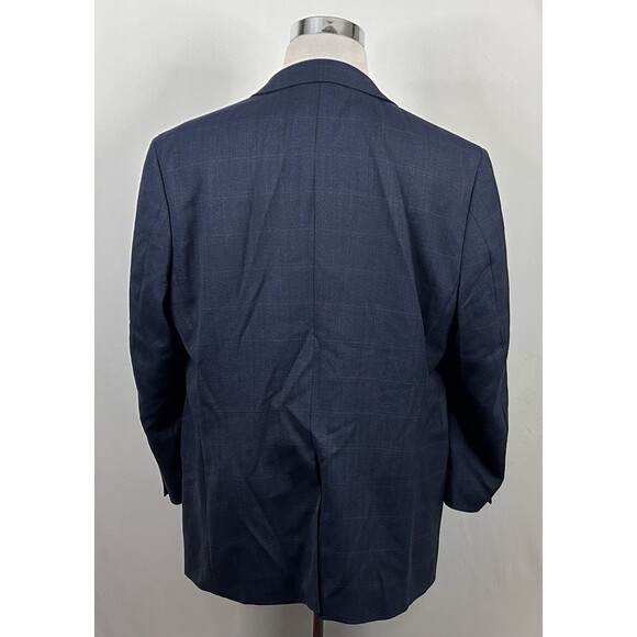 Joseph & Feiss 44R Executive Fit Sport Coat Wool Blend Blue Herringbone - Picture 5 of 7